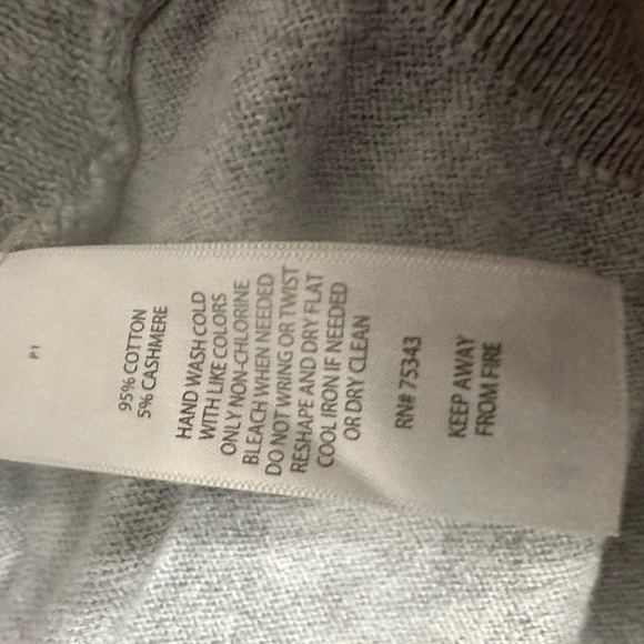 Tahari Gray Open Front Cardigan Cotton Cashmere Blend Large - Picture 6 of 6